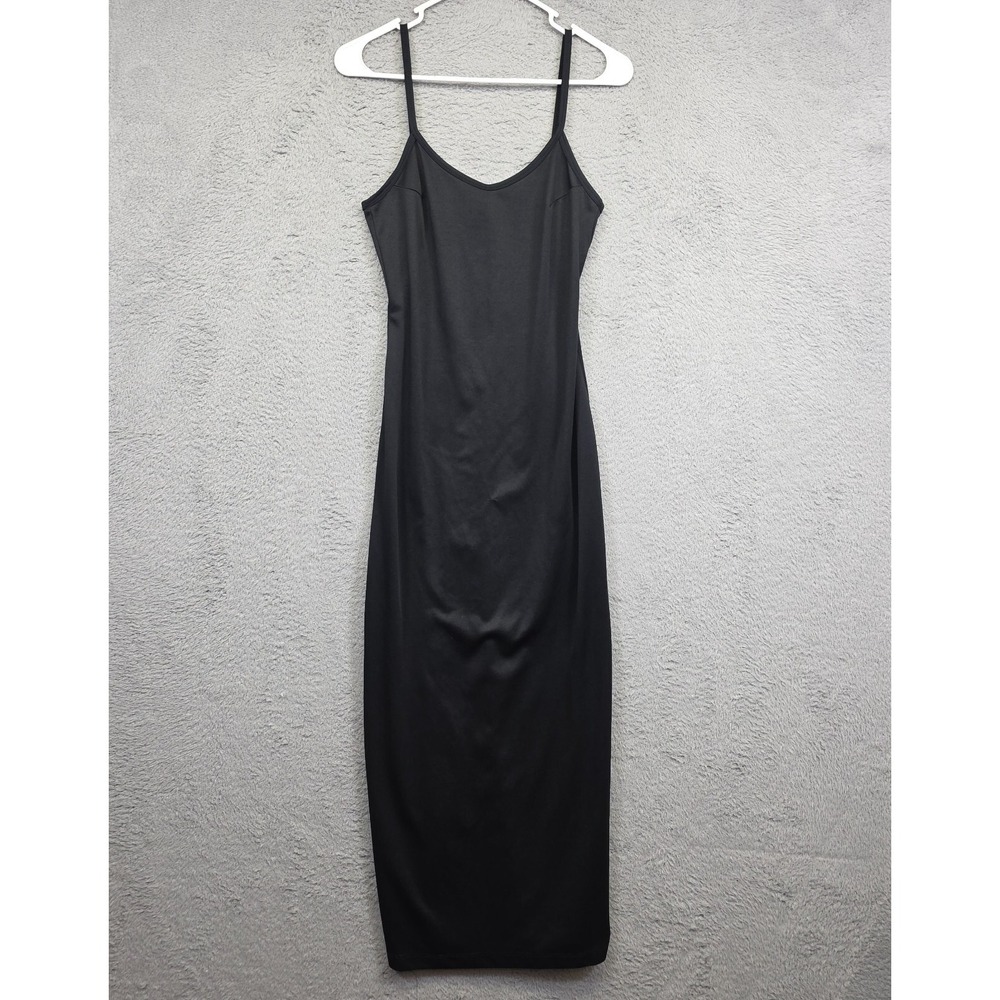 Y2K Rampage Slip Dress Womens M‎ Black Capsule Minimalist Elegant Timeless Maxi